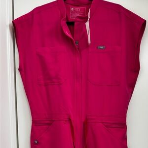 Figs Women's raefaela scrub Jumpsuit in Vibrant Pink